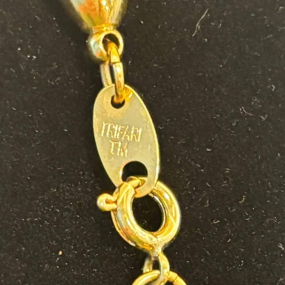 Vintage Trifari Black/Gold Tone Rope Necklace - Picture 2 of 2